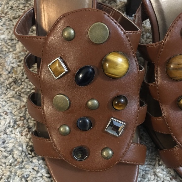 Coup D’Etat Brown Leather Sandals - Picture 3 of 11